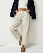 Women's Leopard Print Wide Leg Jeans - High Rise Denim