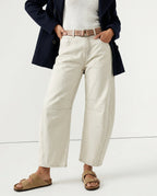 Women's Leopard Print Wide Leg Jeans - High Rise Denim