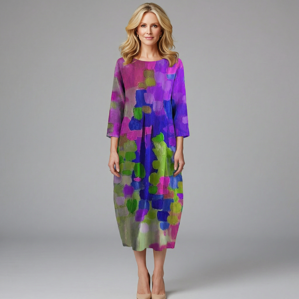 Rosalind Women's Abstract Print Maxi Dress - Relaxed Fit