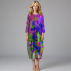 Rosalind Women's Abstract Print Maxi Dress - Relaxed Fit