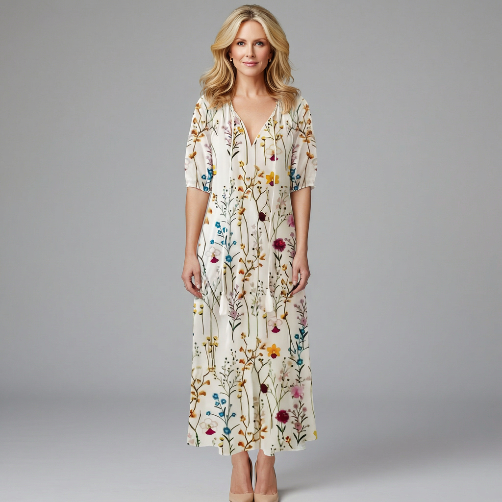 Thea Women's Floral Print Maxi Dress - Relaxed Summer Fit
