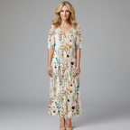 Thea Women's Floral Print Maxi Dress - Relaxed Summer Fit