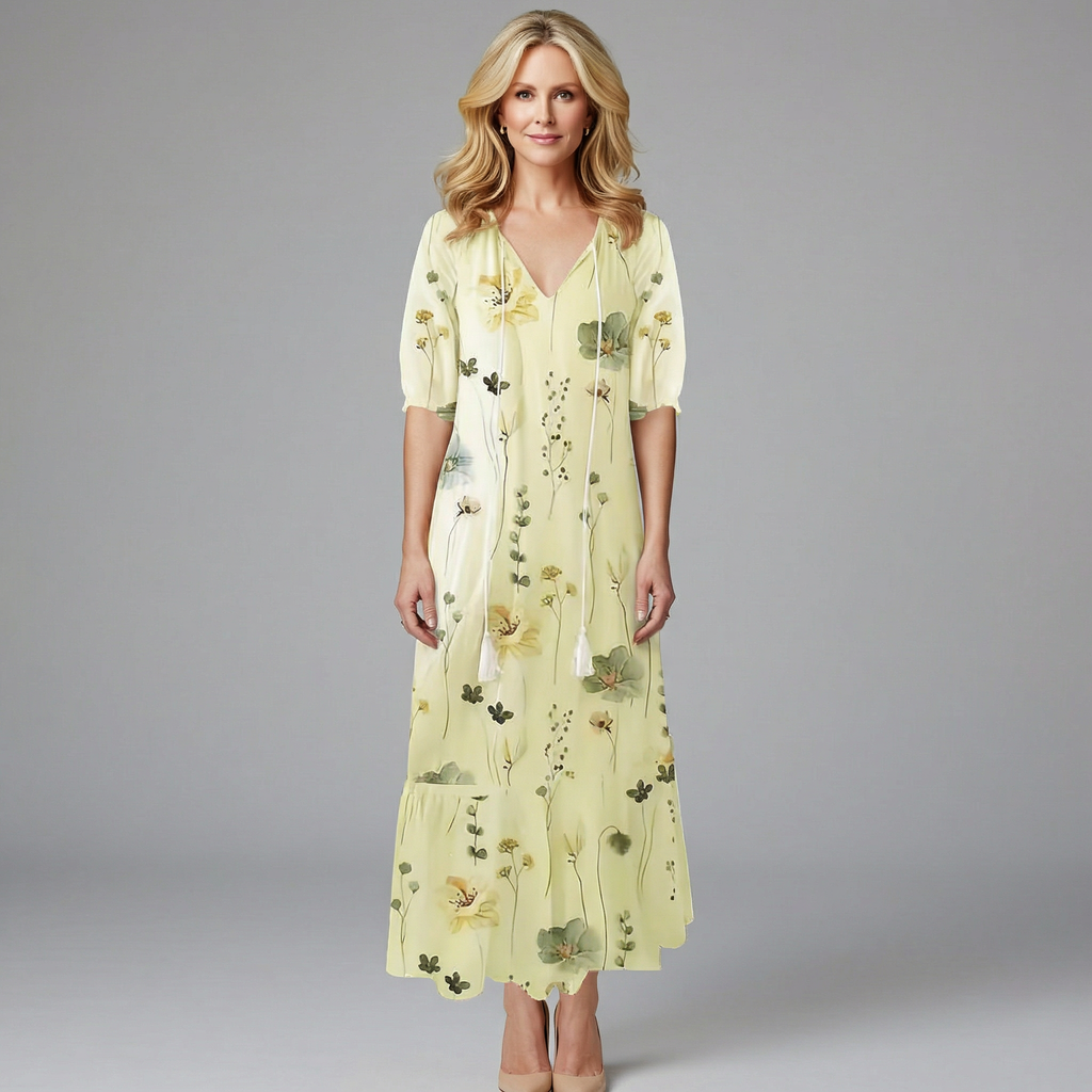 Thea Women's Floral Print Maxi Dress - Relaxed Summer Fit
