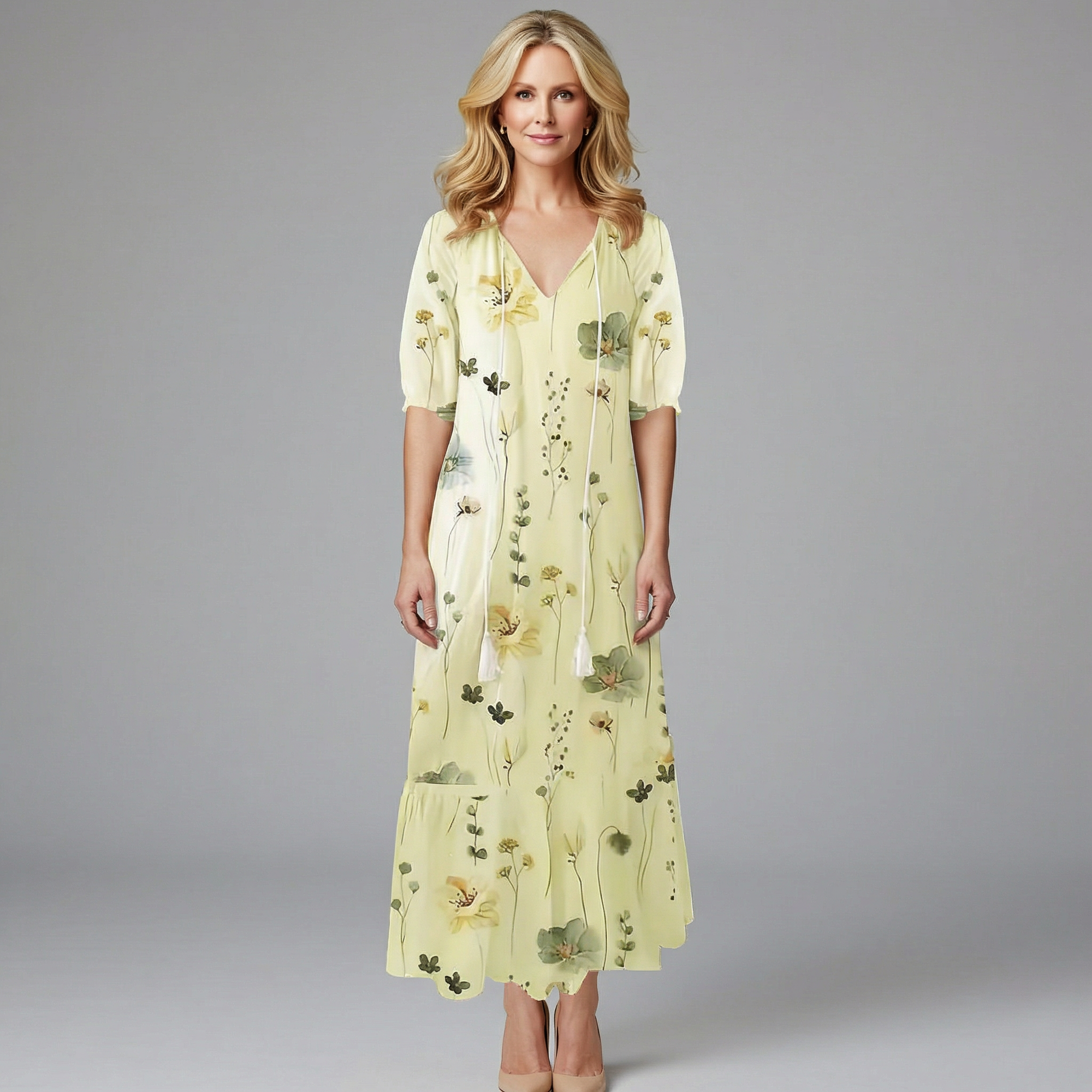 Thea Women's Floral Print Maxi Dress - Relaxed Summer Fit