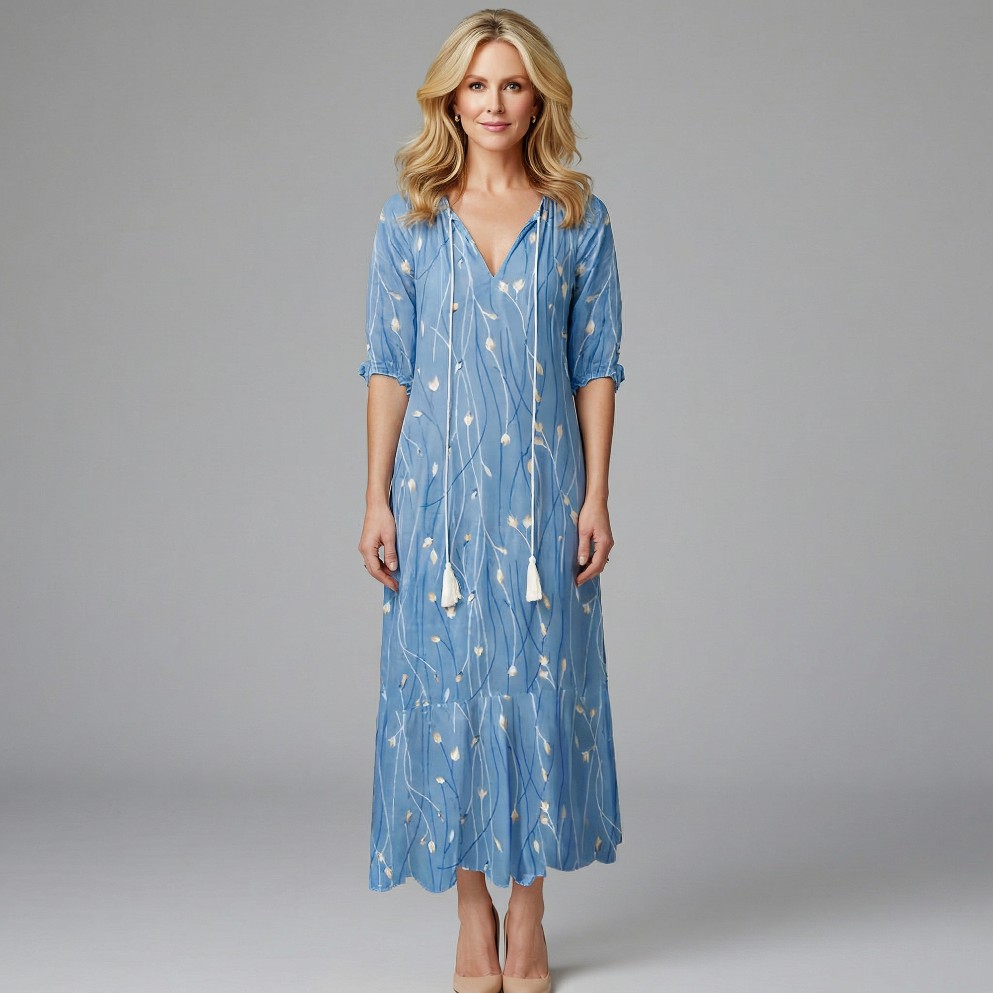 Thea Women's Floral Print Maxi Dress - Relaxed Summer Fit