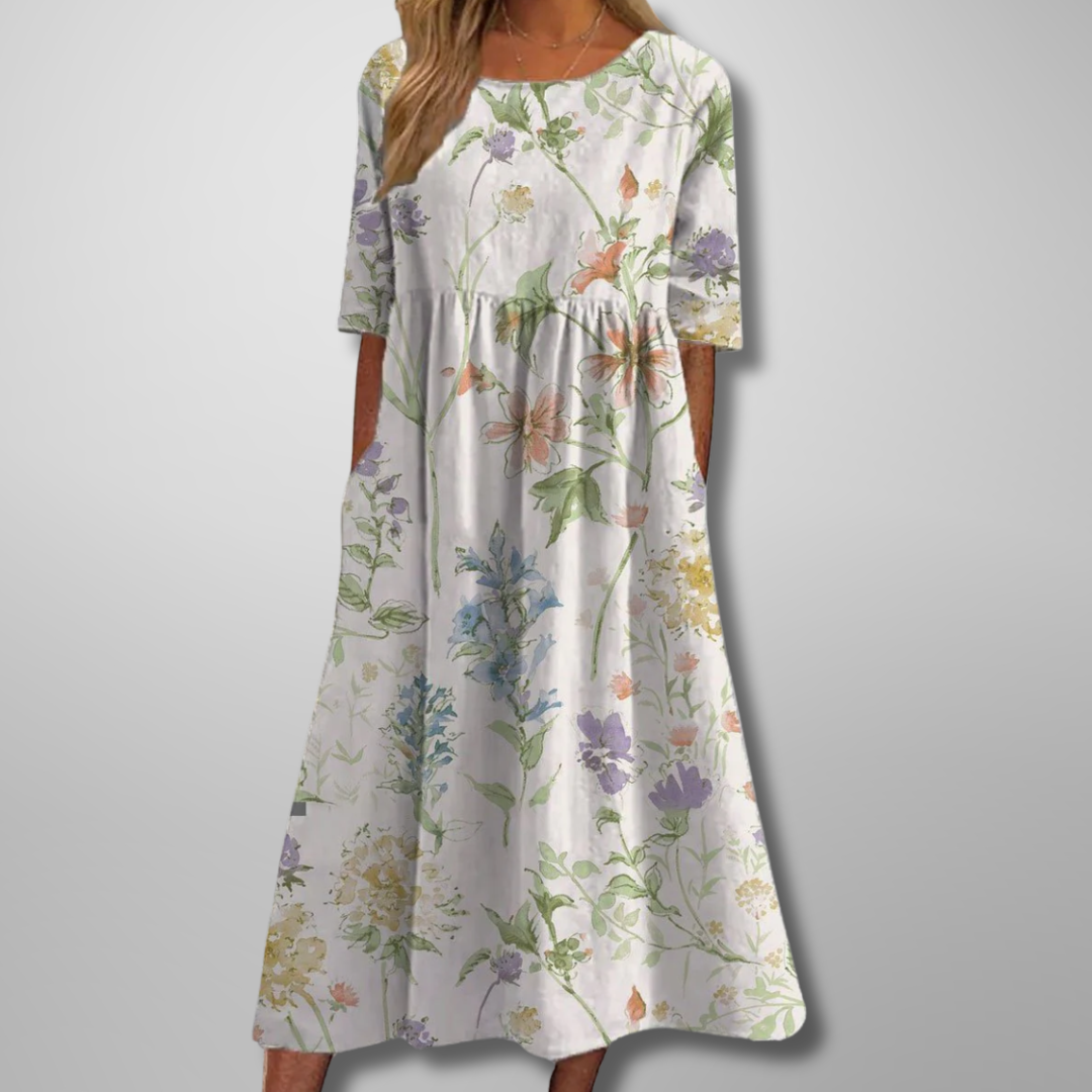 Women's Floral Empire Waist Maxi Dress | Romantic Summer Style