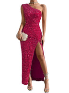 Women's One Shoulder Maxi Dress | Elegant Asymmetric Evening Style