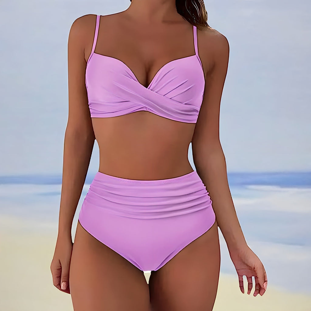 Thea | Women's High Waist Bikini Set with Push-Up Top