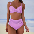 Thea | Women's High Waist Bikini Set with Push-Up Top