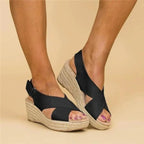 Women's Wedge Espadrilles - Crossover Strap Summer Sandals
