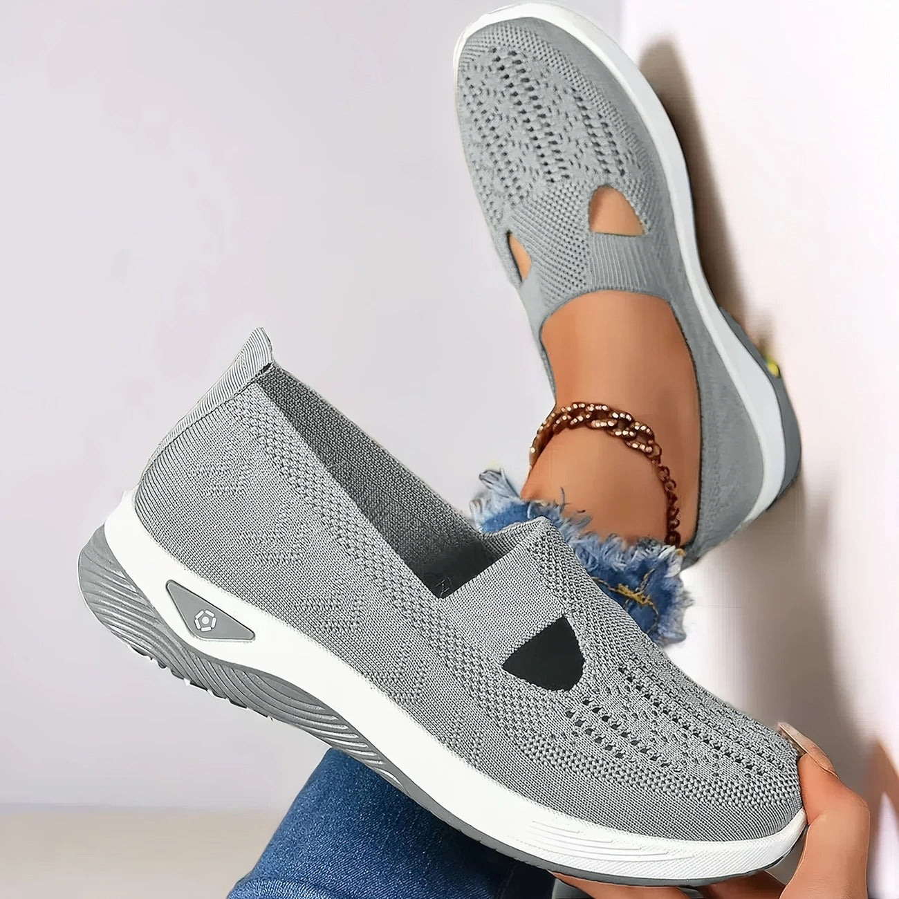 Women's Orthopedic Sneakers - Slip On Walking Trainers