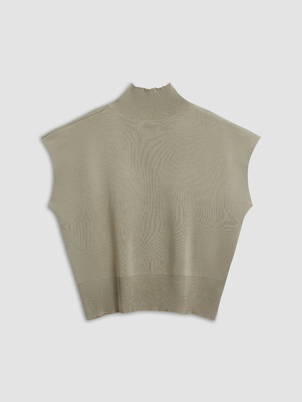 Women's Mock Neck Sleeveless Padded Shoulder Vest Top