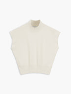 Women's Mock Neck Sleeveless Padded Shoulder Vest Top