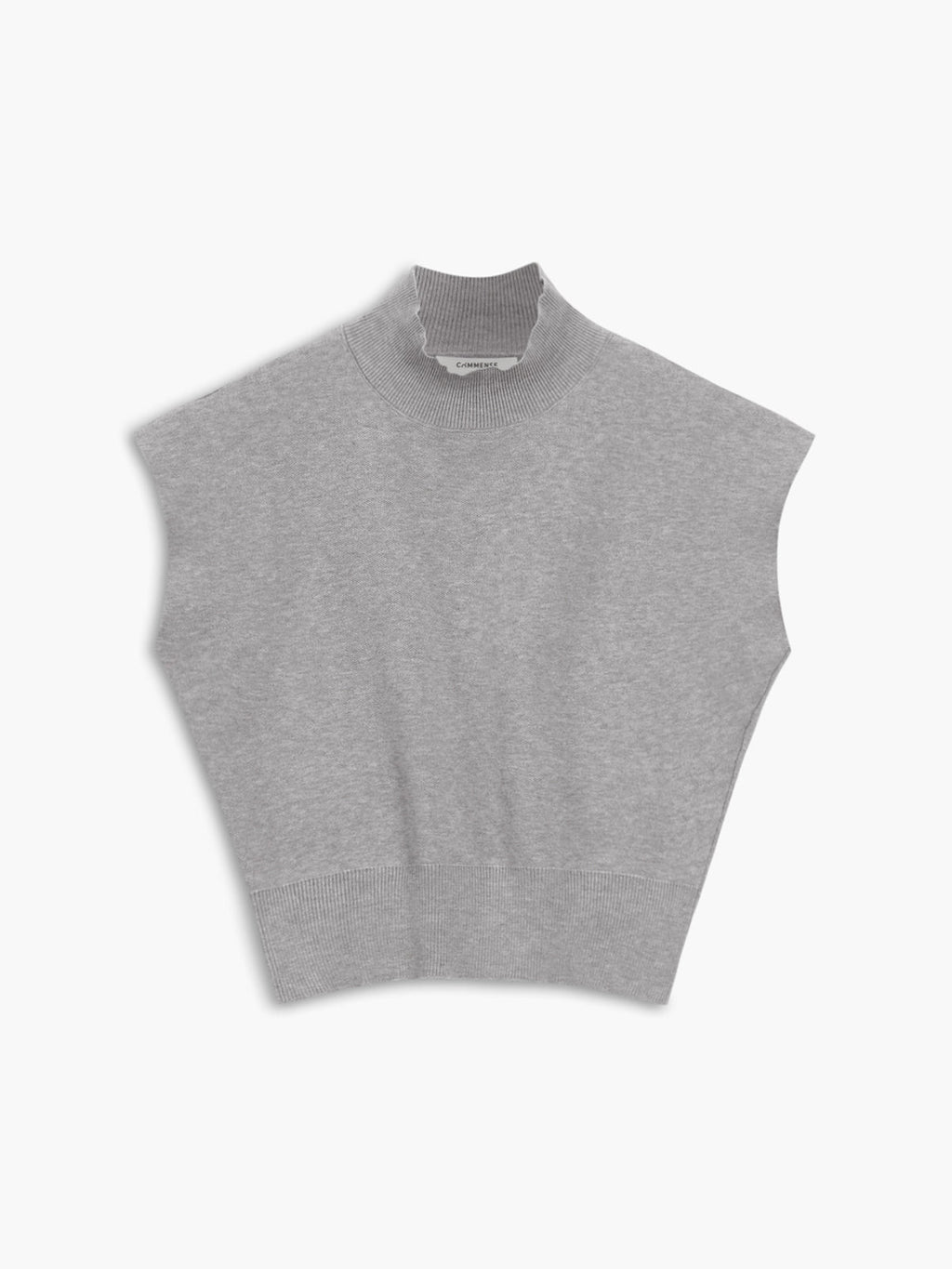 Women's Mock Neck Sleeveless Padded Shoulder Vest Top