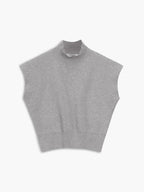 Women's Mock Neck Sleeveless Padded Shoulder Vest Top