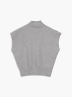Women's Mock Neck Sleeveless Padded Shoulder Vest Top