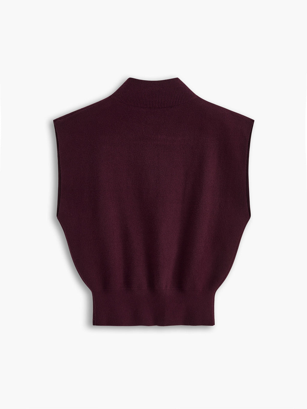 Women's Mock Neck Sleeveless Padded Shoulder Vest Top