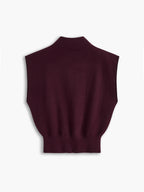 Women's Mock Neck Sleeveless Padded Shoulder Vest Top