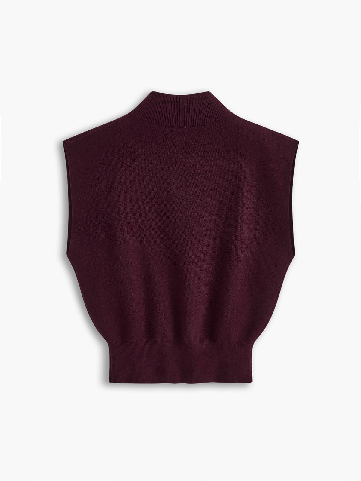 Women's Mock Neck Sleeveless Padded Shoulder Vest Top