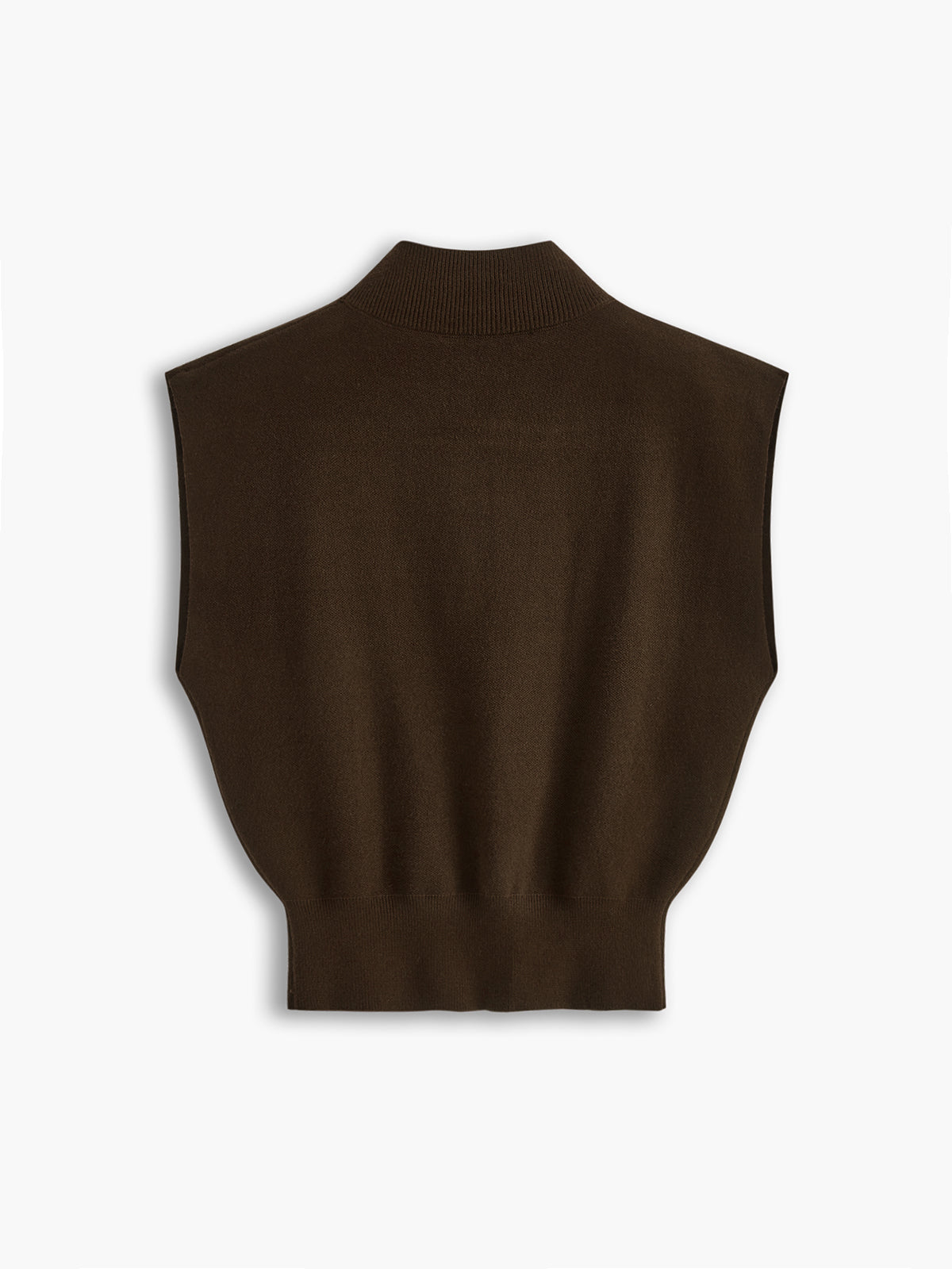 Women's Mock Neck Sleeveless Padded Shoulder Vest Top