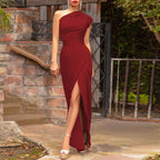 Women's One Shoulder Maxi Dress | Elegant Asymmetric Silhouette