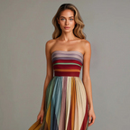 Women's Strapless A-Line Maxi Dress | Effortless Elegant Silhouette