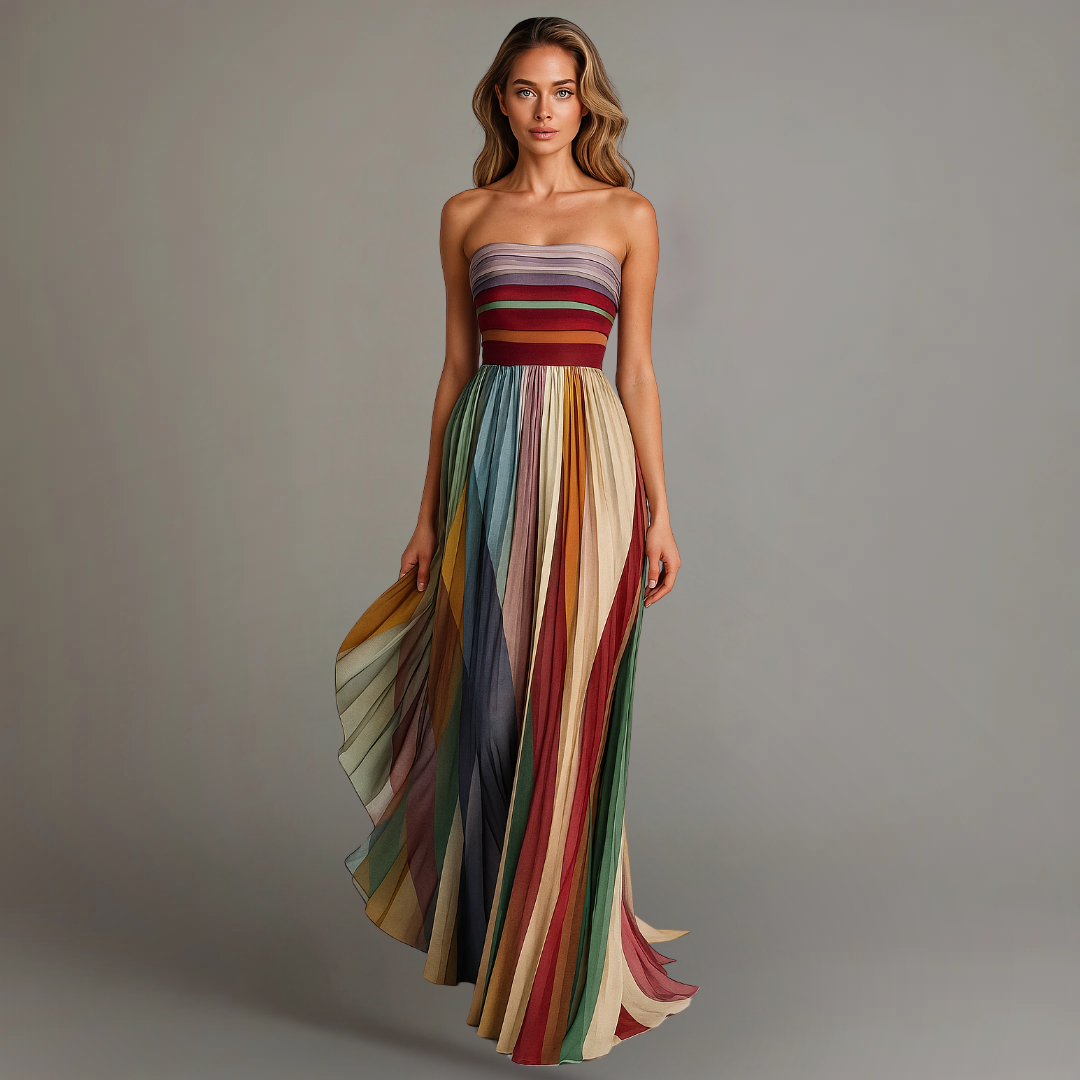 Women's Strapless A-Line Maxi Dress | Effortless Elegant Silhouette