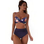 Thea | Women's High Waist Bikini Set with Push-Up Top