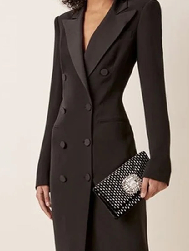 Women's V-Neck Blazer Maxi Dress | Sophisticated Tailored Style