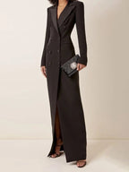 Women's V-Neck Blazer Maxi Dress | Sophisticated Tailored Style