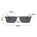 Men's Rectangular Sunglasses - Black Metal Frame Shades