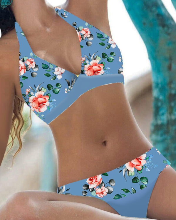 Addie | Women's High Waist Bikini Set with Halter Top