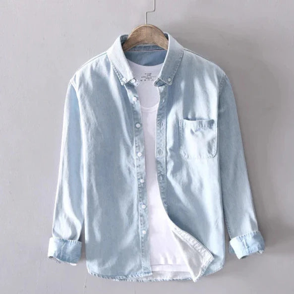 Men's Denim Button Up Shirt - Rugged Western Shirt