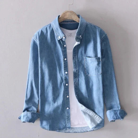 Men's Denim Button Up Shirt - Rugged Western Shirt