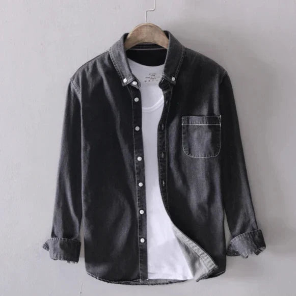 Men's Denim Button Up Shirt - Rugged Western Shirt