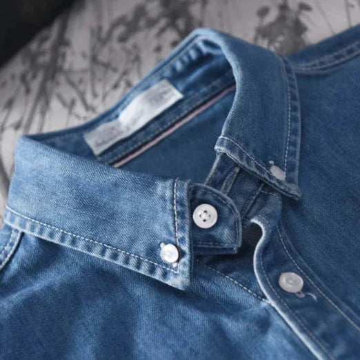 Men's Denim Button Up Shirt - Rugged Western Shirt