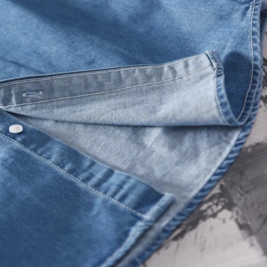 Men's Denim Button Up Shirt - Rugged Western Shirt