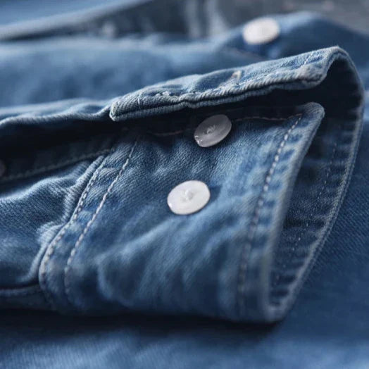Men's Denim Button Up Shirt - Rugged Western Shirt