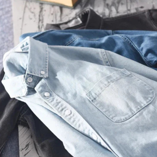 Men's Denim Button Up Shirt - Rugged Western Shirt