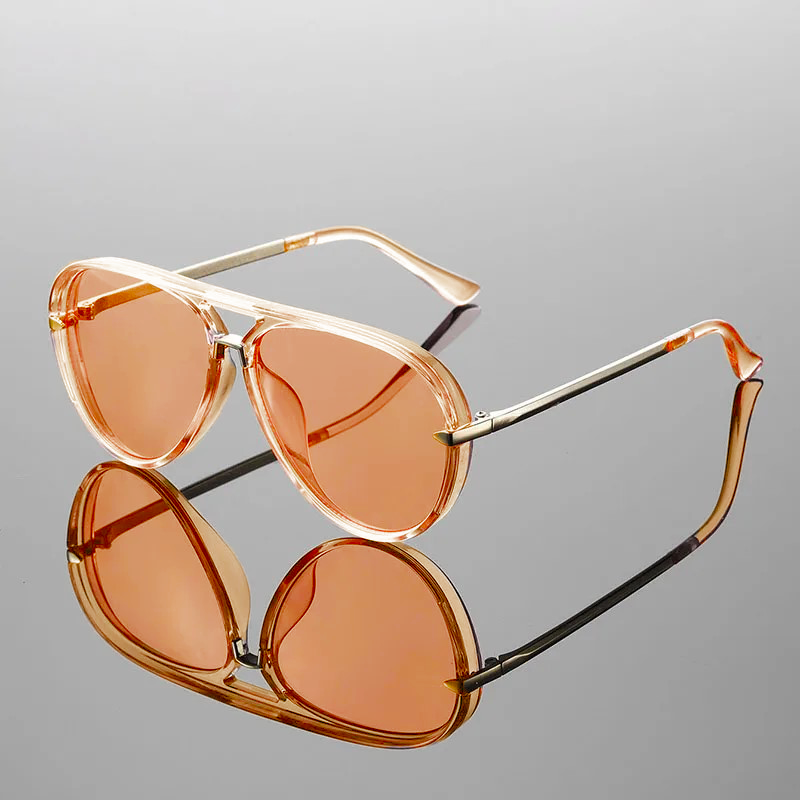Women's Aviator Sunglasses - Green Tint Teardrop Shades