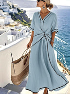 Women's V-Neck Casual Maxi Dress | Relaxed Everyday Elegance