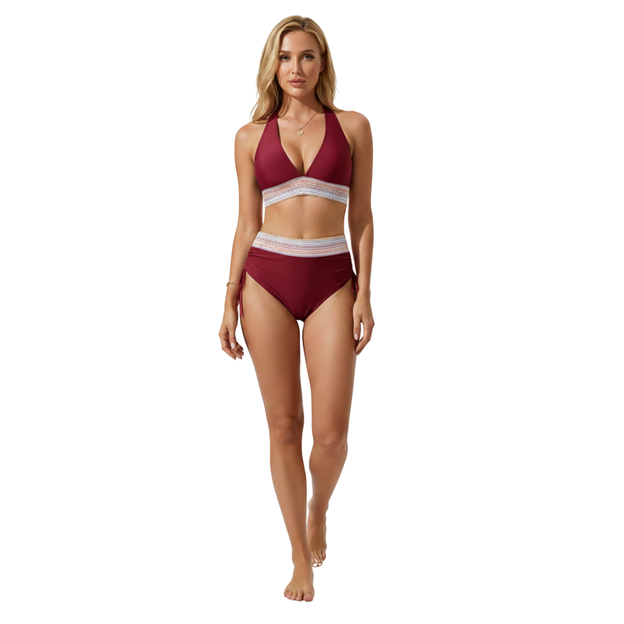 Lara | Women's High Waist Bikini Set with Push-Up Top