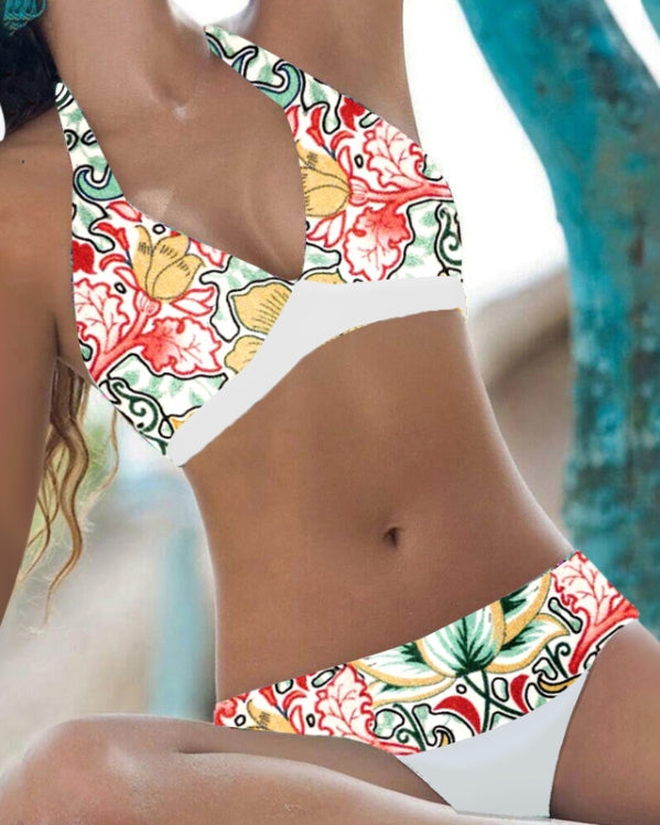 Addie | Women's High Waist Bikini Set with Halter Top