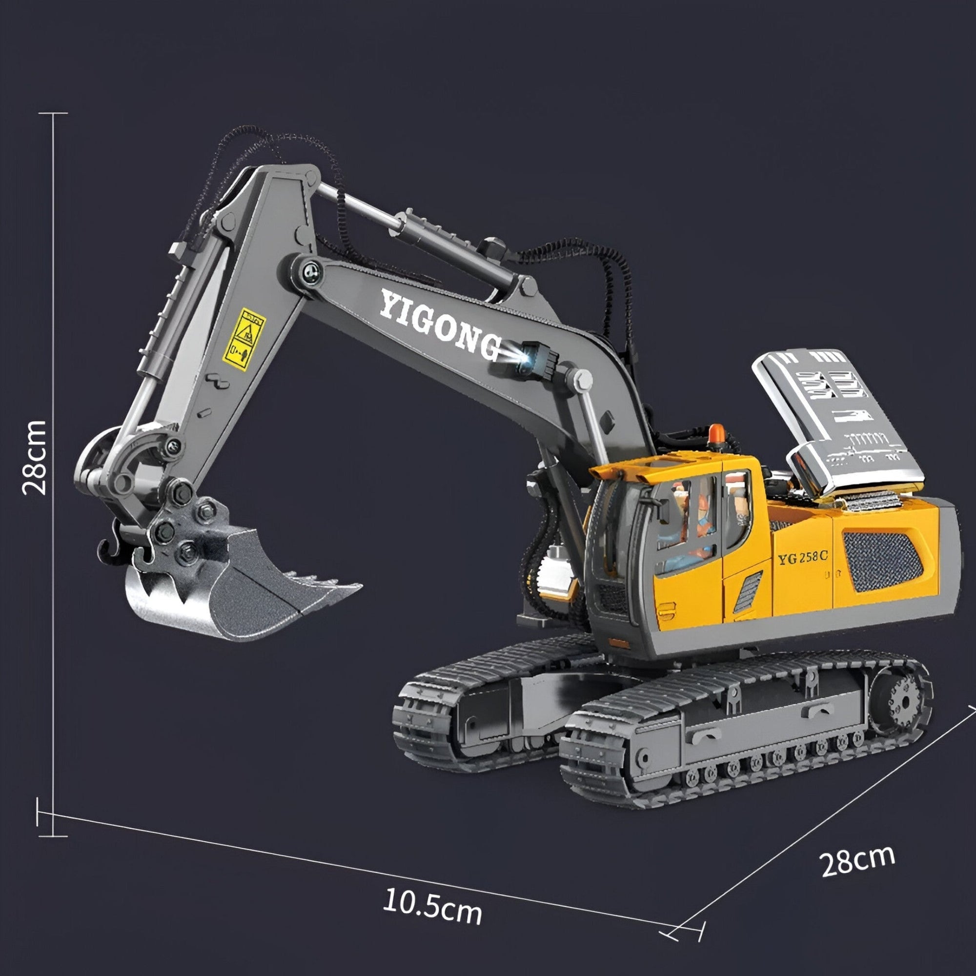 Remote Control Construction Vehicle Toy Set with Bulldozer, Excavator and Dump Truck