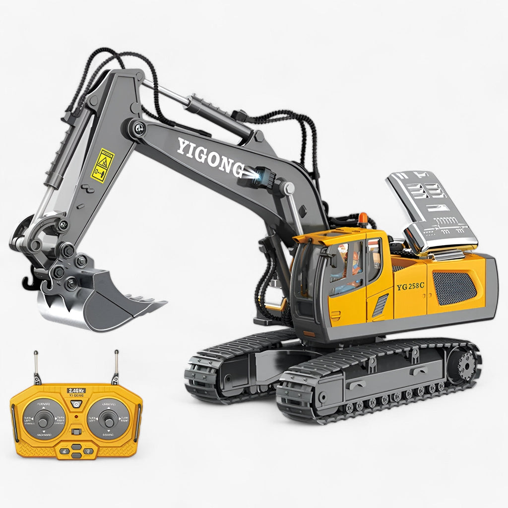 Remote Control Construction Vehicle Toy Set with Bulldozer, Excavator and Dump Truck
