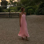 Women's Sleeveless Pleated Maxi Dress | Graceful Flowing Silhouette