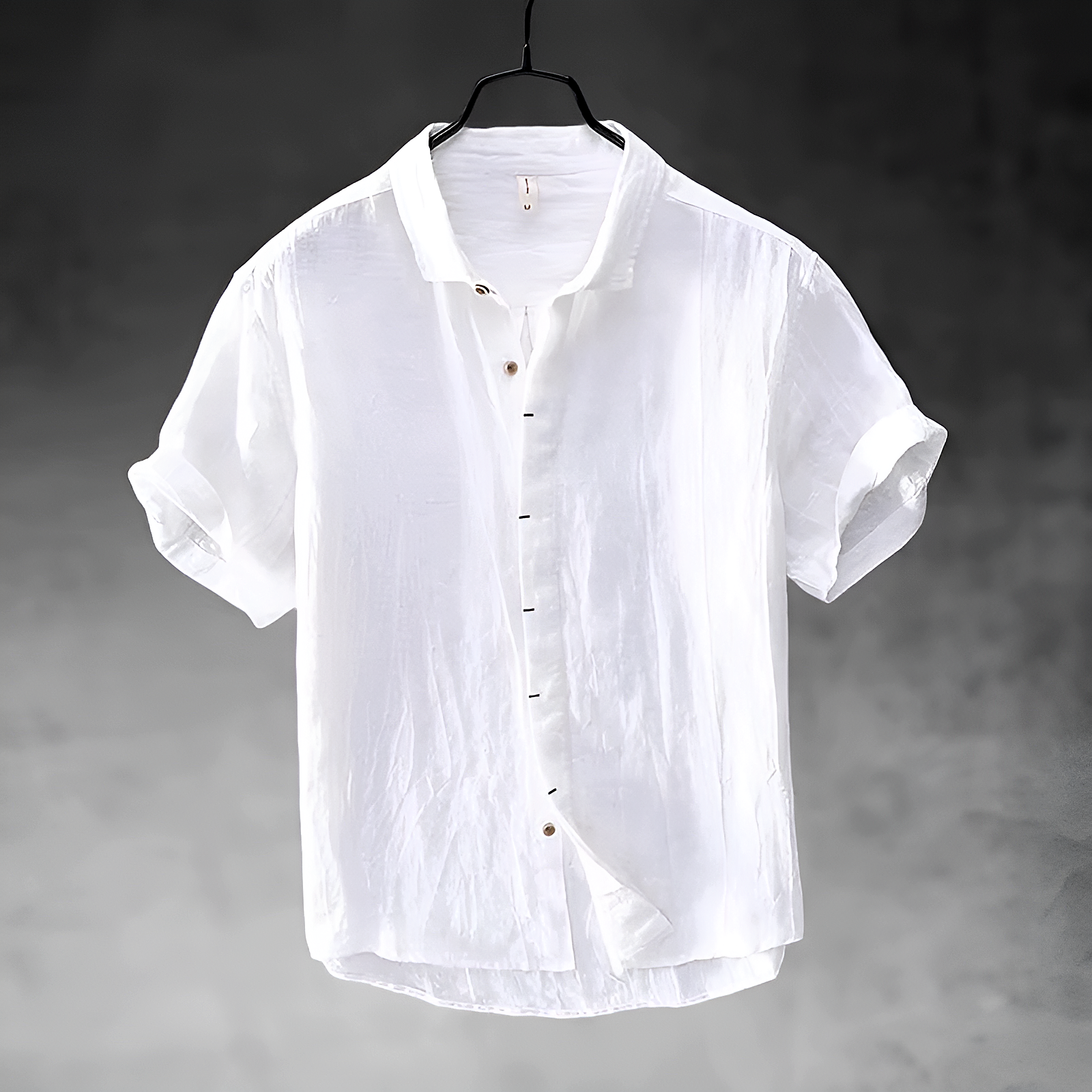 Men's Pure Linen Shirt - Short Sleeve Beach Button Down