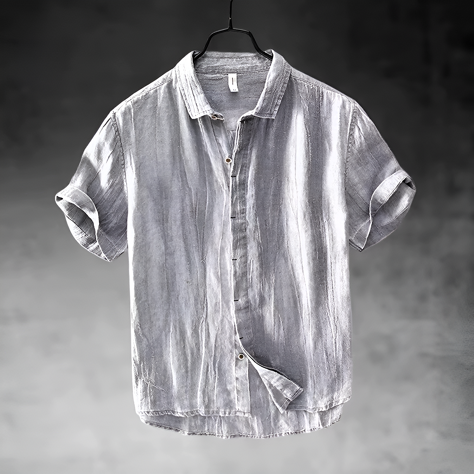 Men's Pure Linen Shirt - Short Sleeve Beach Button Down