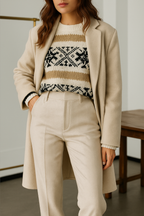 Women's Wool Trousers - Tailored High Waist Pants